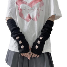 Roztomilé návleky na ruce s hvězdou Y2K Kawaii s půlprstovými rozkošnými doplňky pro dospívající dívku rukavice Gyaru Harajuku rukáv