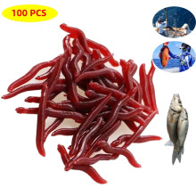 100PCS Meall Iascaireachta Baoite Minnow Red Worms Saorga Tiomnaithe