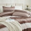 Brown comforter set full size 3-piece stripe bedding 4