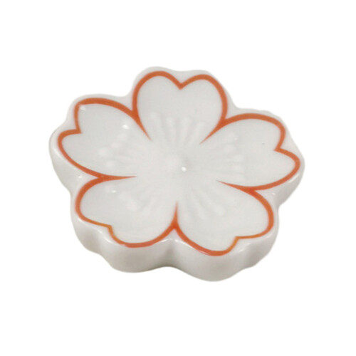 Chopstick Rest Sakura Shape Ceramic Chopstick Holder Versatile Tableware Holder for Home Kitchen Restaurant White 1