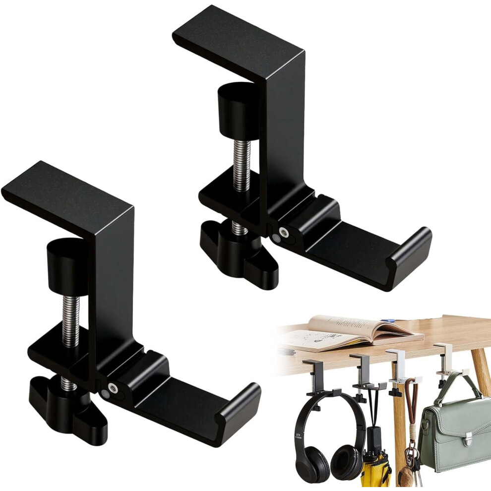 Foldable Purse Hook For Table, Adjustable Clamp-On Desk Hanger For Bags And Headphones, Space Saving Organizer 9555307256489