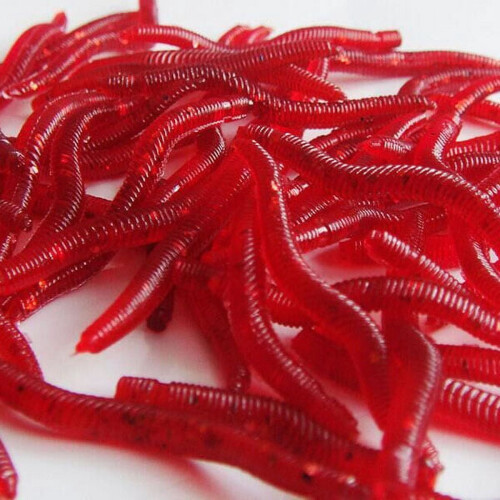 Brown Silicone Fishing Lures Worm Shape 4cm 100Pcs 2