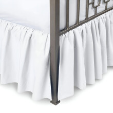 Jupe de lit en coton égyptien 800 fils/cm², retombée 38 cm, blanche, taille standard.