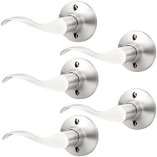 5er-Pack Türgriffe mit Attrappe, satiniertes Nickel, Wellenmuster, linkshändig, einseitig, nicht drehbar, für Speisekammer