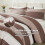 Brown comforter set full size 3-piece stripe bedding 7