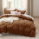 Brown Full Size Duvet Cover Set 3 pcs Cotton-like Prewashed 7