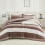 Brown comforter set full size 3-piece stripe bedding 2