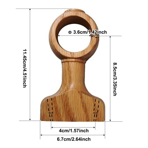 Gardinstångsfästen i naturträ för 3,8 cm stänger (2-pack) 2