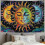 Arazzo con sole e luna, mandala nero, da appendere alla parete. 2