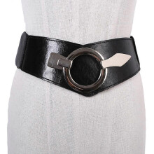 (style2001) Women's wide elastic waist belt, fashion vintage waist belt with silver ring clasp