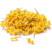 (Yellow) 200PCS Colored Plastic Push Pins Decorative Map Thumb Tacks with Steel for Bulletin Board and DIY Craft Home Office Use
