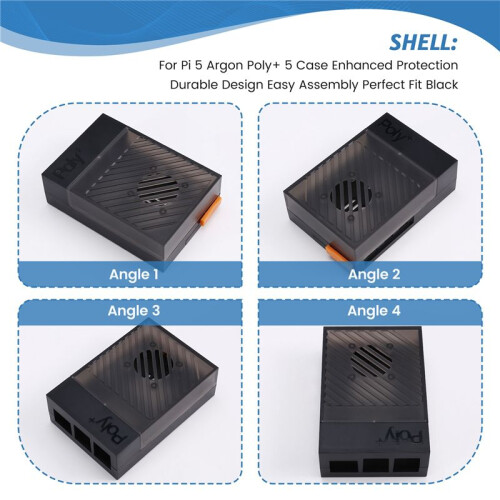 Pour Raspberry Pi 5 Argon + 5 Boîtier Protection Renforcée Conception Durable Assemblage Facile Ajustement Parfait Noir 2