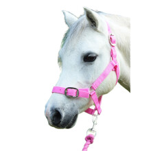 (Full, Pink) Gallop Horse Headcollar and Leadrope Set