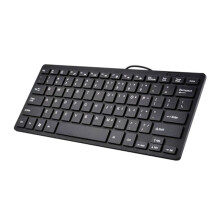 Compact Wired Keyboard USB - Ultra-Thin Keyboard for PC Gaming Keyboard Black