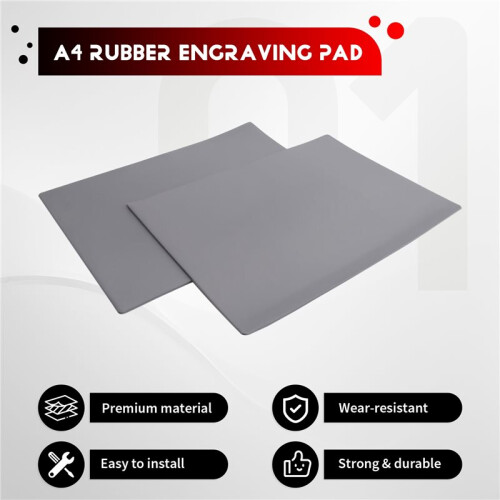 2 Sheets Rubber Stamp Sheets for Laser Engraving Machine, A4 Rubber Stamp Sheets for Laser Cutter Soft Rubber Sheets A 1