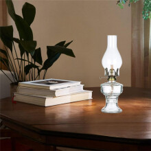 Rustic Oil Lamp Vintage Glass Coal Lamp Oil Lamps for Indoor Use Home Decor Lighting Oil Lantern White