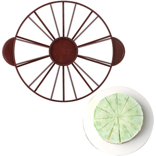 Cake Portion Divider with EasyGrip Handle, 12 Slice Plastic Cake and Pie Marker, Dark Red 4.4oz 1
