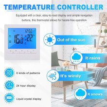 Programmable Digital Thermostat 3A Weekly Room Temperature Controller for Efficient Home Heating Backlight