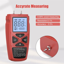 Medidor de Humedad de Madera Digital 0-99,9 % Medidor de Humedad de Madera Pantalla LCD Detector de Humedad de Madera Probador de Humedad de Madera