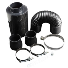 Universal-Luftansaugkasten-Kit Fürs Auto, Luftfilter-Kit, Modifiziertes Luftansaug-Kit, High-Flow-Carbonfaser, Modifiziertes Autozubehör