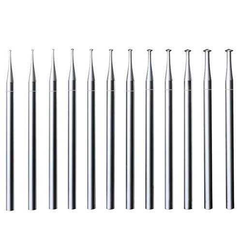 12 Peças 45º Hart Burr - 3/32 Polegadas Haste Joias Gravação Bits 45 Graus Heart Burs para Lapidação 009-023