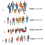 Ensemble de 25 figurines de ville miniatures dans des poses-UN 2