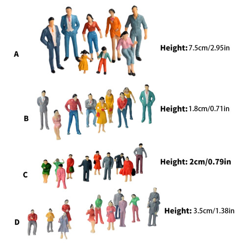 25 Piece Plastic Miniature Model Scene People Random Poses-D 1