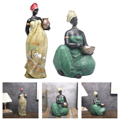 African Statue and Sculptures for Home-Sitting posture 2