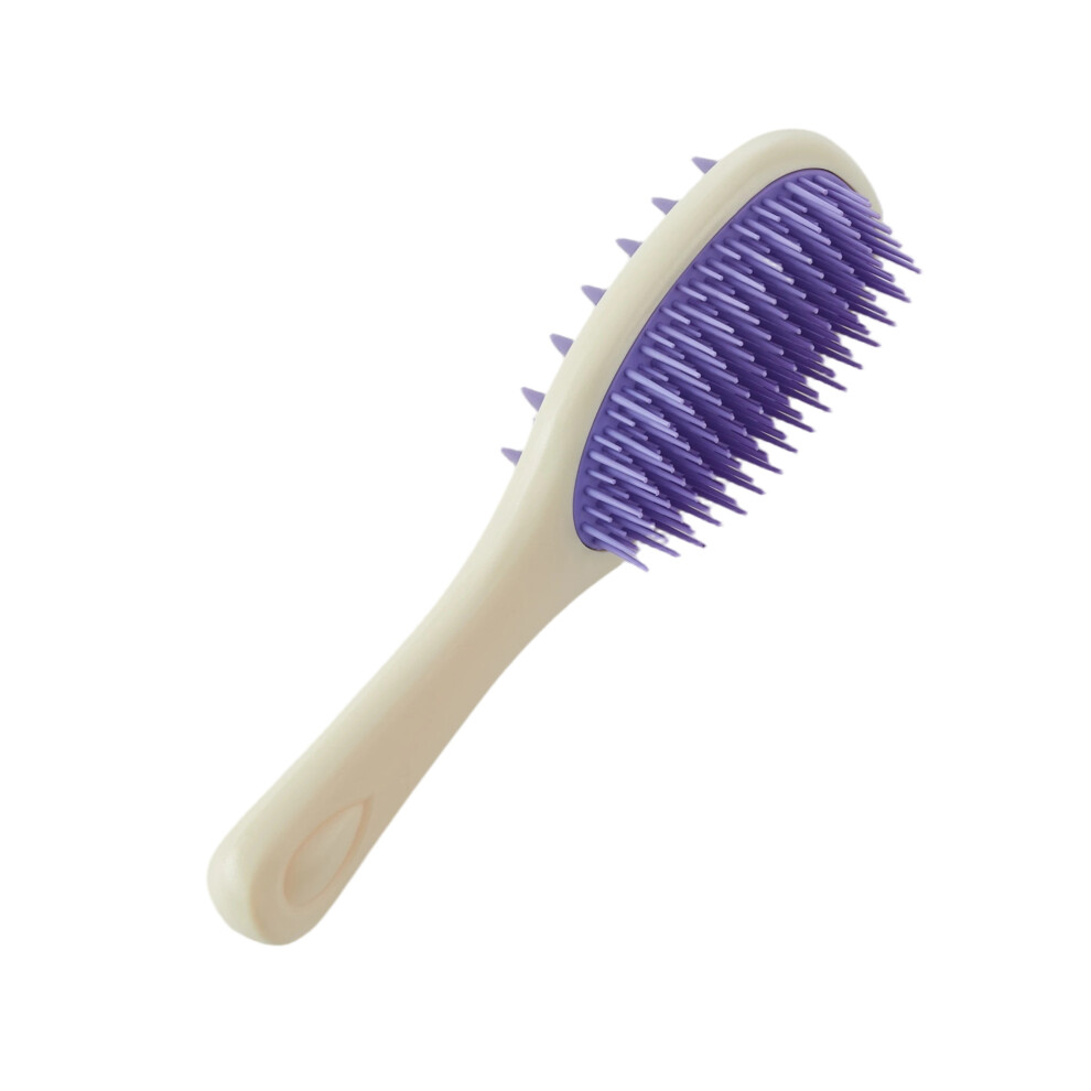 (21cm*6cm*4.5cm, Light Yellow Purple) Hair Scalp Massager Lightweight Shampoo Brush Scalp Scrubber Comb for Hair Growth