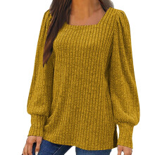 Pull Lenago pour femme, grande taille, manches longues, coupe ample, couleur unie.