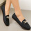 Γυναικεία φλατ παπούτσια Comfort Flats με αντιολισθητική σόλα και χρυσή αλυσίδα, 4