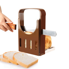 Bread Slicer with Adjustable Thickness, Foldable Bread Cutting Guide for Homemade Bread and Bagels