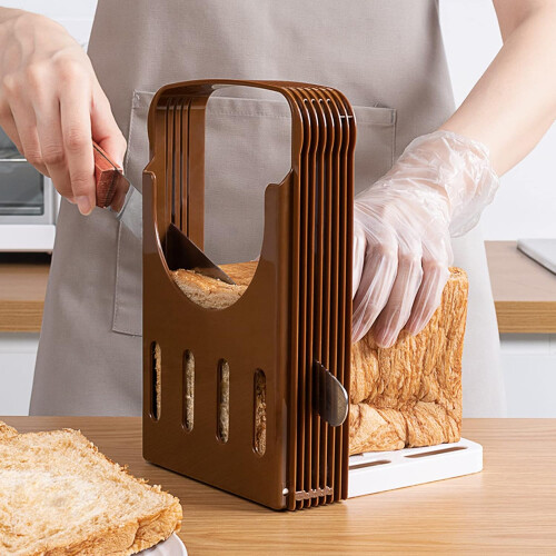 Bread Slicer with Adjustable Thickness, Foldable Bread Cutting Guide for Homemade Bread and Bagels 2