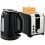 Simple Polished Toaster and Kettle Set - Black 1