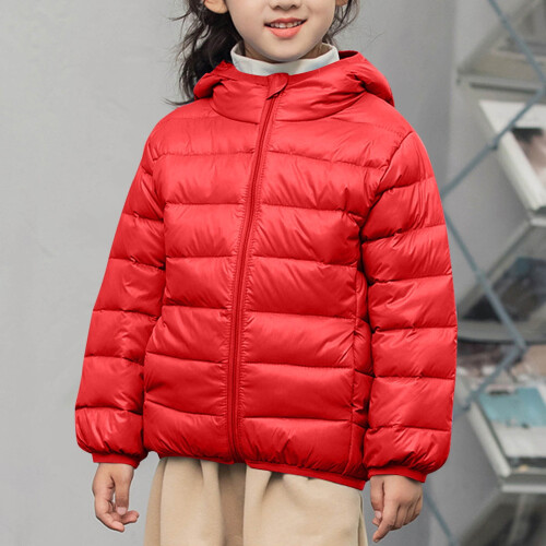 Kids' down jacket hooded warm lightweight4-16years 1
