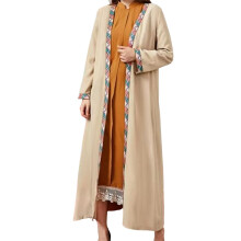 (M, Multicolor) Robe caftan femme, cardigan à manches longues imprimé losanges, robe arabe ample pour toutes les saisons