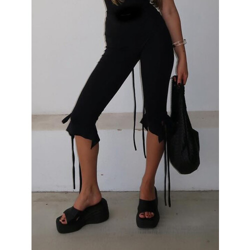 (L, Black) Γυναικείο παντελόνι κάπρι κοντό παντελόνι 1