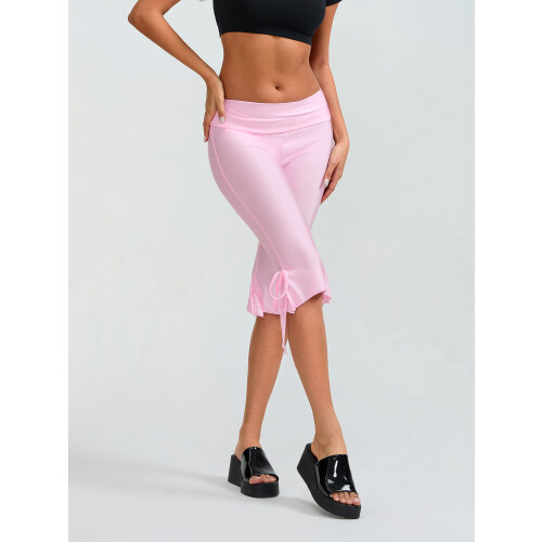 (L, Pink) Γυναικείο παντελόνι κάπρι κοντό παντελόνι 2