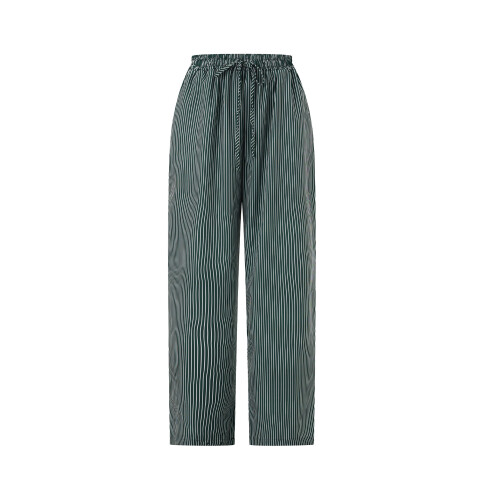 (S, Green) Γυναικεία Ριγέ Παντελόνια Χαλαρά Streetwear