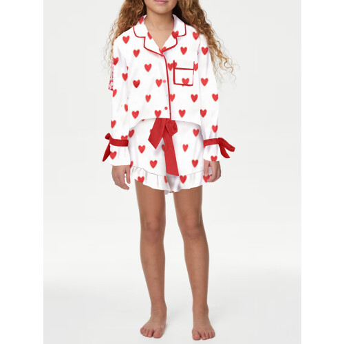 (12 Years, Red Girl) Conjunto de pijama e laço. 1