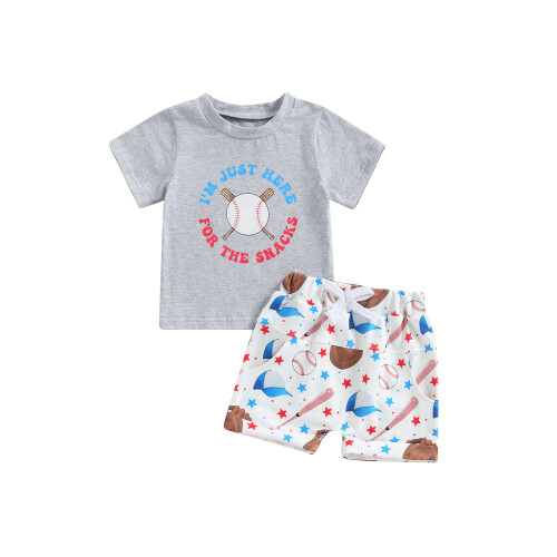 (6-12 Months, Gray) Σετ σορτς και μανίκι O