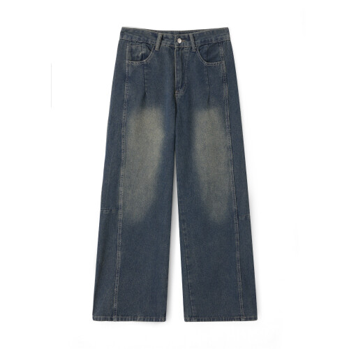 (M, Dark Blue) Γυναικείο τζιν φαρδιά casual χρήση