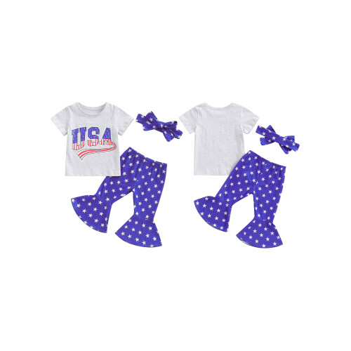 (18-24 Months, Light Grey) Μπλούζα 4ης Ιουλίου 3 τεμάχια. 1