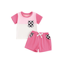 (18-24 Months, Pink) Zomeroutfit voor jongens taille (2-delig).