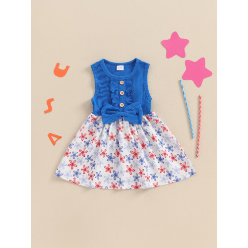 (3-4 Years, Blue) Robe débardeur pour (4 juillet) 1