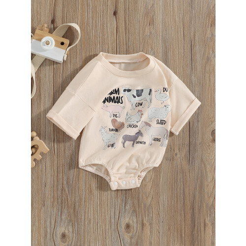 (12-18 Months, Beige) Βρεφικά ρούχα για κοντά μανίκια 2