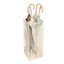 Vertical Iron Umbrellas Stand With Large-No side frame White