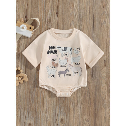 (12-18 Months, Beige) Βρεφικά ρούχα για κοντά μανίκια 1