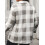 (XXXXL, White) Γυναικείο καρό μπουφάν, γιακά, φθινοπωρινό 7