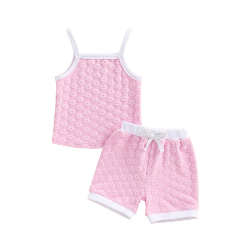 (3-4 Years, Pink) Καλοκαιρινό σετ 2 με λάστιχο.